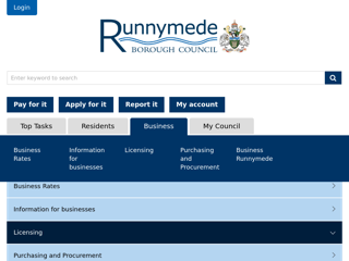 Screenshot for https://www.runnymede.gov.uk/article/14524/Taxis-Hackney-Carriages-and-private-hire-within-Runnymede