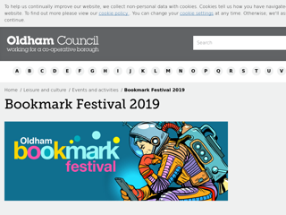 Screenshot for https://www.oldham.gov.uk/info/200271/events_and_activities/2057/bookmark_festival_2019