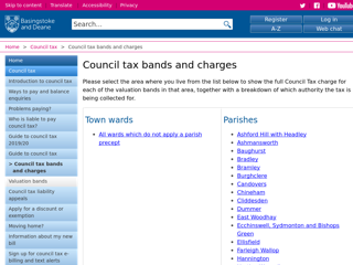 Screenshot for https://www.basingstoke.gov.uk/council-tax-charges