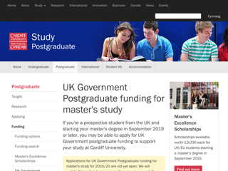 Screenshot for https://www.cardiff.ac.uk/study/postgraduate/funding/uk-government-postgraduate-funding-for-masters-study