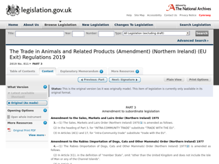 Screenshot for http://www.legislation.gov.uk/uksi/2019/811/part/3/made
