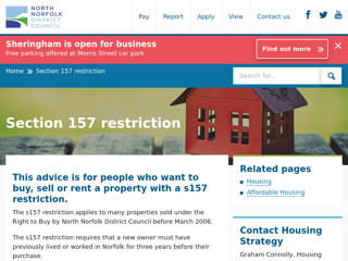 Screenshot for https://www.north-norfolk.gov.uk/tasks/housing-strategy-community-support/section-157-restriction/