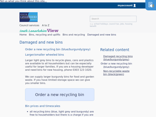 Screenshot for https://www.southlanarkshire.gov.uk/info/200156/bins_and_recycling/1669/damaged_and_new_bins/2