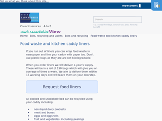 Screenshot for https://www.southlanarkshire.gov.uk/info/200156/bins_and_recycling/1678/food_waste_and_kitchen_caddy_liners