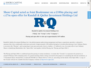Screenshot for https://www.shorecap.co.uk/posts/view/shore-capital-acted-as-joint-bookrunner-on-a-100m-placing-and-c7m-open-offer-for-randall-and-quilter-investment-holdings-ltd