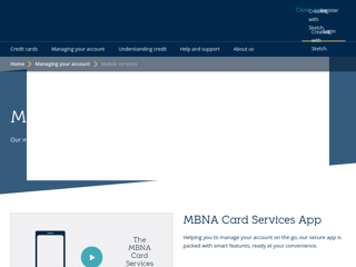 Screenshot for https://www.mbna.co.uk/managing-your-account/mobile-services.html