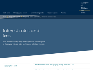 Screenshot for https://www.mbna.co.uk/support/faqs/interest-rates-and-fees.html