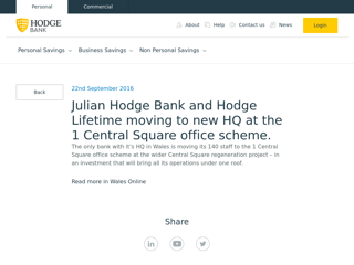 Screenshot for https://www.hodgebank.co.uk/julian-hodge-bank-and-hodge-lifetime-moving-to-new-hq-at-the-1-central-square-office-scheme/