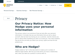 Screenshot for https://www.hodgebank.co.uk/privacy/