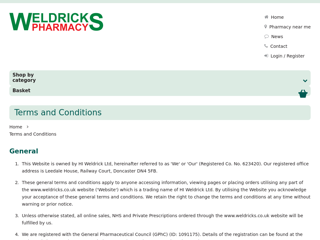 Screenshot for https://www.weldricks.co.uk/terms-and-conditions