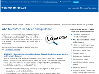 Screenshot for https://www.wokingham.gov.uk/local-offer-for-0-25-year-olds-with-additional-needs/who-to-contact-for-advice-and-guidance/