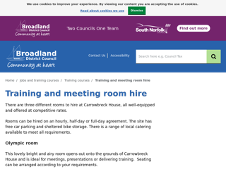 Screenshot for https://www.broadland.gov.uk/info/200144/training_courses/133/training_and_meeting_room_hire