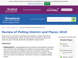 Screenshot for https://www.broadland.gov.uk/info/200145/voting_and_elections/590/review_of_polling_district_and_places_2019
