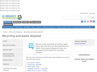 Screenshot for https://www.denbighshire.gov.uk/en/resident/bins-and-recycling/recycling-and-waste-disposal.aspx