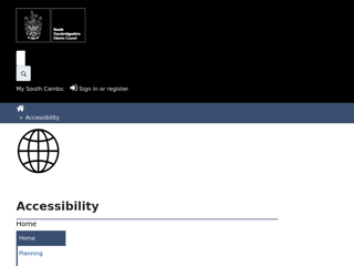 Screenshot for https://www.scambs.gov.uk/accessibility/