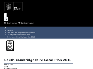 Screenshot for https://www.scambs.gov.uk/planning/local-plan-and-neighbourhood-planning/the-adopted-development-plan/south-cambridgeshire-local-plan-2018/
