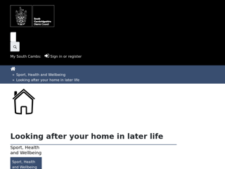 Screenshot for https://www.scambs.gov.uk/sport-health-and-wellbeing/looking-after-your-home-in-later-life/
