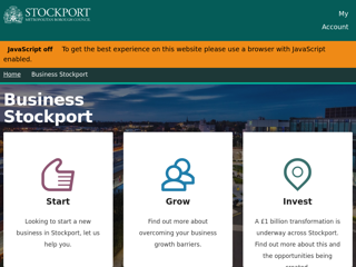 Screenshot for https://www.stockport.gov.uk/showcase/business-stockport