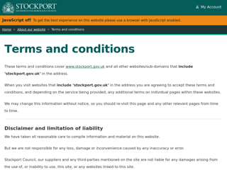 Screenshot for https://www.stockport.gov.uk/terms-and-conditions