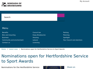 Screenshot for https://www.broxbourne.gov.uk/news/article/11/nominations-open-for-hertfordshire-service-to-sport-awards