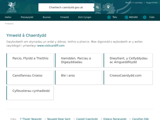 Screenshot for https://www.cardiff.gov.uk/CYM/Ymweld/Pages/default.aspx