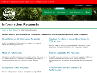 Screenshot for https://www.eastherts.gov.uk/article/35305/Information-Requests