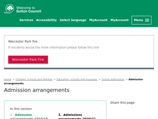 Screenshot for https://www.sutton.gov.uk/info/200439/school_admissions/1089/admission_arrangements/3