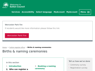 Screenshot for https://www.sutton.gov.uk/info/200469/sutton_register_office/1282/births_and_naming_ceremonies/2