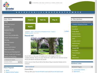 Screenshot for http://www.crawley.gov.uk/pw/Community_and_Neighbourhoods/Crawley_s_Neighbourhoods/Pound_Hill/index.htm