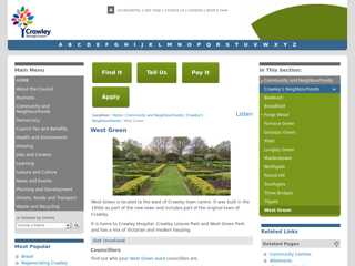 Screenshot for http://www.crawley.gov.uk/pw/Community_and_Neighbourhoods/Crawley_s_Neighbourhoods/West_Green/index.htm