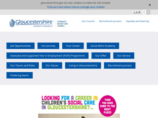 Screenshot for https://www.gloucestershire.gov.uk/childrens-social-work-jobs/