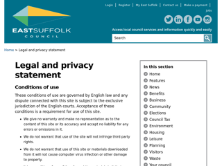 Screenshot for https://www.eastsuffolk.gov.uk/legal-and-privacy-statement/