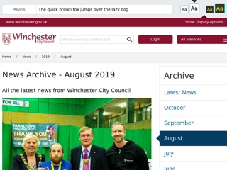 Screenshot for https://www.winchester.gov.uk/news/2019/aug