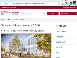 Screenshot for https://www.winchester.gov.uk/news/2019/jan