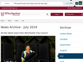 Screenshot for https://www.winchester.gov.uk/news/2019/jul