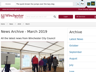 Screenshot for https://www.winchester.gov.uk/news/2019/mar
