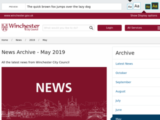 Screenshot for https://www.winchester.gov.uk/news/2019/may