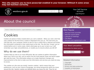 Screenshot for https://www.westlancs.gov.uk/about-the-council/legal-statements-and-foi/cookies.aspx