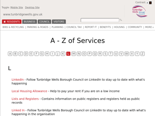 Screenshot for http://www.tunbridgewells.gov.uk/a-z/l