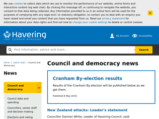 Screenshot for https://www.havering.gov.uk/news/20007/council_and_democracy