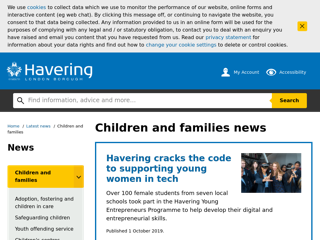 Screenshot for https://www.havering.gov.uk/news/20017/children_and_families
