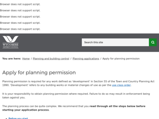 Screenshot for https://www.wycombe.gov.uk/pages/Planning-and-building-control/Planning-applications/Apply-for-planning-permission.aspx