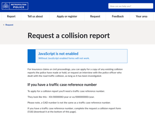 Screenshot for https://www.met.police.uk/rqo/request/cr/request-collision-report/