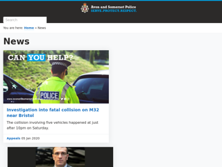 Screenshot for https://www.avonandsomerset.police.uk/news/