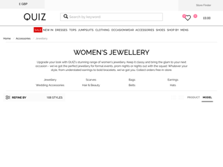 Screenshot for https://www.quizclothing.co.uk/accessories/jewellery/