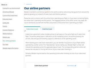 Screenshot for https://www.westjet.com/en-gb/about-us/airline-partners