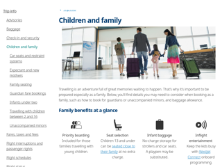 Screenshot for https://www.westjet.com/en-gb/travel-info/children/index