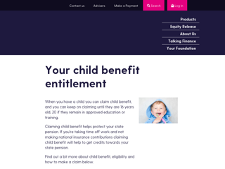 Screenshot for https://www.onefamily.com/talking-finance/finance/child-benefit-guide/