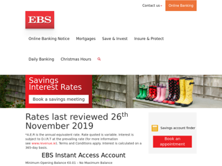 Screenshot for https://www.ebs.ie/save-and-invest/savings-interest-rates
