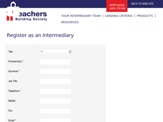Screenshot for https://www.teachersbs.co.uk/intermediaries/register